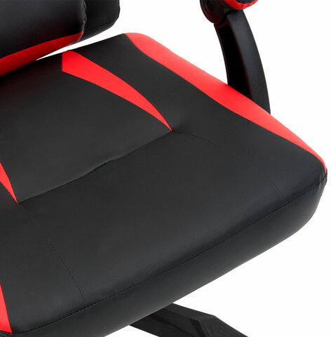 Кресло компьютерное CROMEX "Start GM-105", две подушки, экокожа, черное/красное, 532957