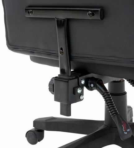 Кресло компьютерное CROMEX "Start GM-105", две подушки, экокожа, черное/красное, 532957