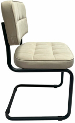 Стулья КОМПЛЕКТ 2 шт., РС14М, черный каркас, велюр, бежевый, разобранные