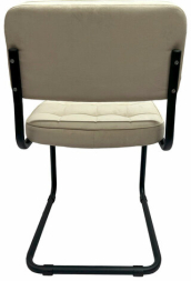 Стулья КОМПЛЕКТ 2 шт., РС14М, черный каркас, велюр, бежевый, разобранные
