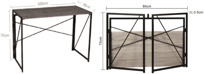 Стол на металлокаркасе BRABIX LOFT CD-002 складной