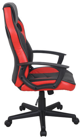 Кресло компьютерное BRABIX "Fighter GM-008", экокожа, черное/красное, 532506