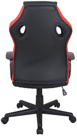 Кресло компьютерное BRABIX "Fighter GM-008", экокожа, черное/красное, 532506
