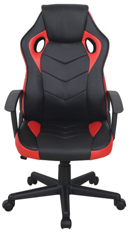 Кресло компьютерное BRABIX "Fighter GM-008", экокожа, черное/красное, 532506