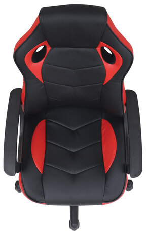 Кресло компьютерное BRABIX "Fighter GM-008", экокожа, черное/красное, 532506