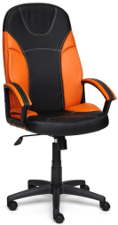 Кресло TWISTER кож/зам, черный/оранжевый, 36-6/14-43