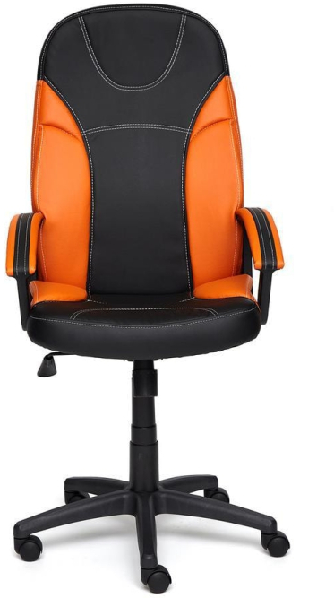 Кресло TWISTER кож/зам, черный/оранжевый, 36-6/14-43