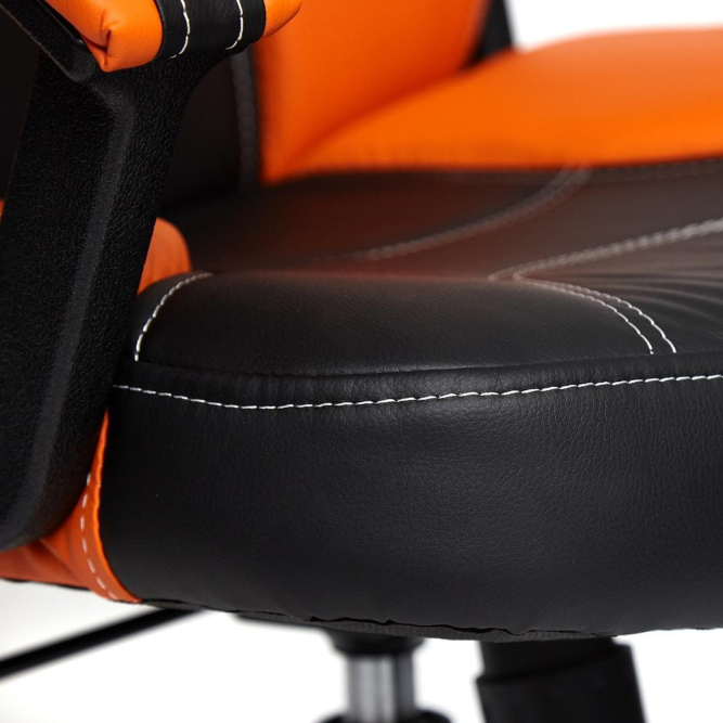 Кресло TWISTER кож/зам, черный/оранжевый, 36-6/14-43