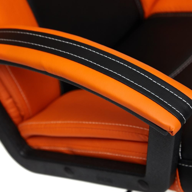 Кресло TWISTER кож/зам, черный/оранжевый, 36-6/14-43