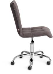 Кресло ZERO флок/кож/зам , серый/металлик, 29/C 36