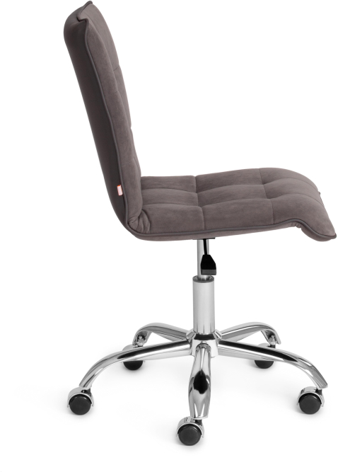 Кресло ZERO флок/кож/зам , серый/металлик, 29/C 36