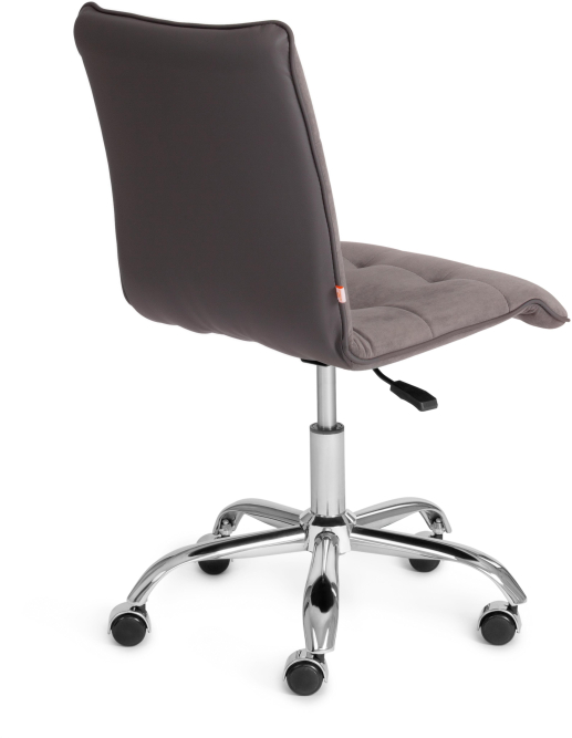 Кресло ZERO флок/кож/зам , серый/металлик, 29/C 36