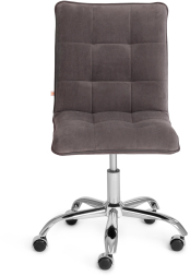 Кресло ZERO флок/кож/зам , серый/металлик, 29/C 36