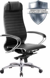 Кресло офисное МЕТТА &quot;SAMURAI&quot; K-1.04, рецик. кожа, черное