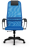 Кресло офисное МЕТТА "SU-B-8" пластик, ткань-сетка, сиденье мягкое, синее