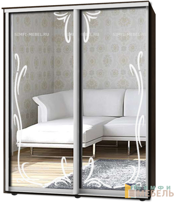 Шкаф-купе 2х дв Стандарт Пескоструй № 40