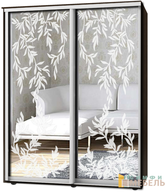 Шкаф-купе 2х дв Стандарт Пескоструй № 63+63
