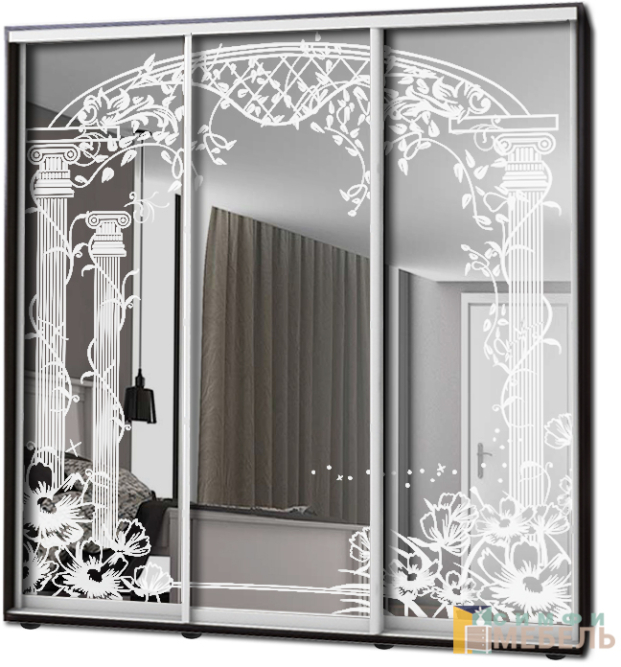 Шкаф купе 3х дв Пескоструй № 34