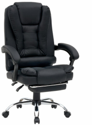 Кресло офисное CROMEX &quot;Chill MS-005&quot;, с функцией вибромассажа, подножка, экокожа, черное, 532958