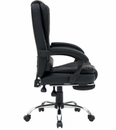Кресло офисное CROMEX &quot;Chill MS-005&quot;, с функцией вибромассажа, подножка, экокожа, черное, 532958