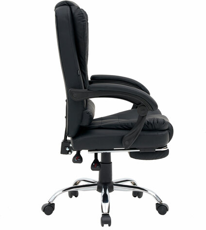 Кресло офисное CROMEX "Chill MS-005", с функцией вибромассажа, подножка, экокожа, черное, 532958