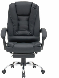 Кресло офисное CROMEX &quot;Chill MS-005&quot;, с функцией вибромассажа, подножка, экокожа, черное, 532958