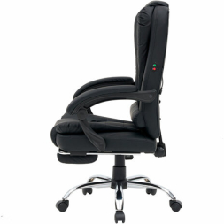 Кресло офисное CROMEX &quot;Chill MS-005&quot;, с функцией вибромассажа, подножка, экокожа, черное, 532958