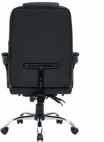 Кресло офисное CROMEX "Chill MS-005", с функцией вибромассажа, подножка, экокожа, черное, 532958