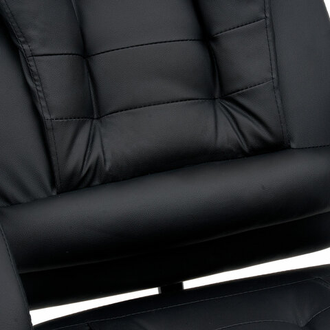 Кресло офисное CROMEX "Chill MS-005", с функцией вибромассажа, подножка, экокожа, черное, 532958