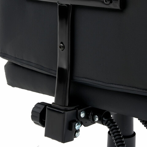 Кресло офисное CROMEX "Chill MS-005", с функцией вибромассажа, подножка, экокожа, черное, 532958