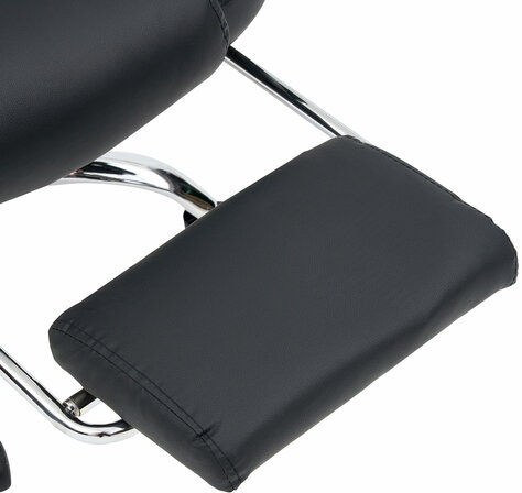 Кресло офисное CROMEX "Chill MS-005", с функцией вибромассажа, подножка, экокожа, черное, 532958