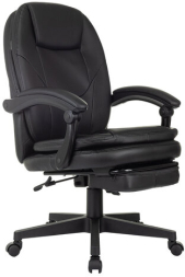 Кресло офисное CH-868N-BF, синхромеханизм, подставка для ног, экокожа, черное, 2018358