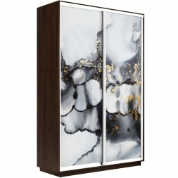 Шкаф-купе Экспресс 2-х дверный (Фото №1001 Абстракция серая)