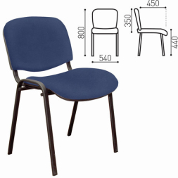 Стул для персонала и посетителей "ИЗО", черный каркас, кожзам синий, Z-06