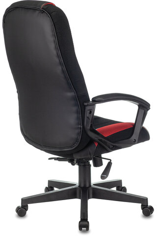 Кресло компьютерное ZOMBIE-9/BL+RED, подушка, экокожа/ткань, черное/красное, 1583707