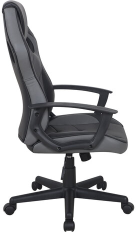 Кресло компьютерное BRABIX "Fighter GM-008", экокожа, черное/серое, 532507