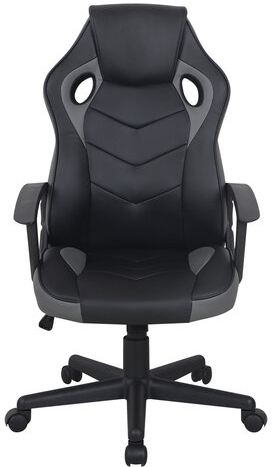 Кресло компьютерное BRABIX "Fighter GM-008", экокожа, черное/серое, 532507