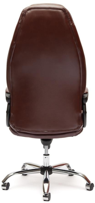 Кресло BOSS люкс (хром) кож/зам, коричневый/коричневый перфорированный, 2 TONE/2 TONE /06
