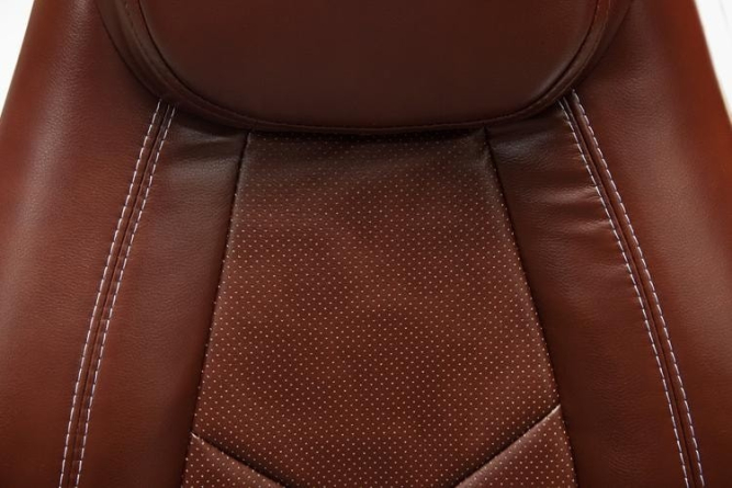 Кресло BOSS люкс (хром) кож/зам, коричневый/коричневый перфорированный, 2 TONE/2 TONE /06