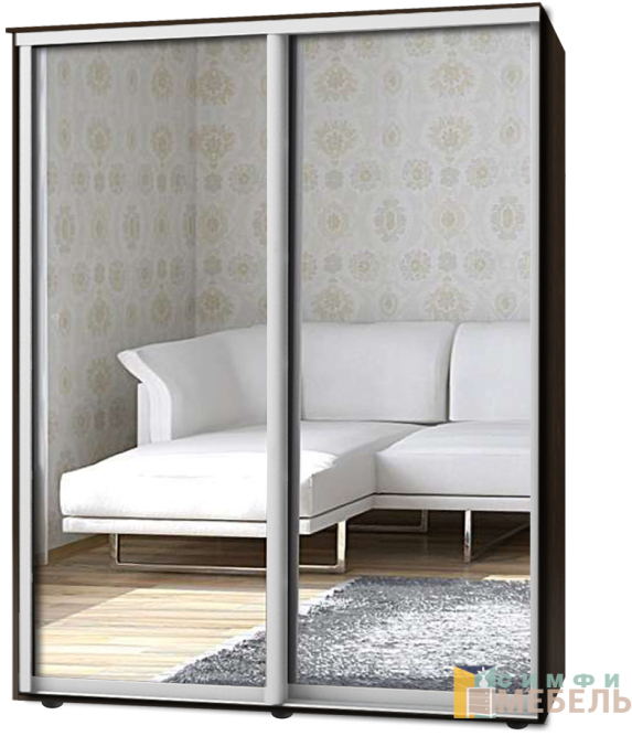 Шкаф-купе 2х дв Стандарт Комби 1 Зеркало|Зеркало