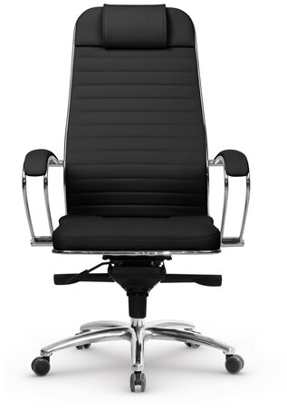 Кресло офисное МЕТТА "SAMURAI" KL-1.04, рецик. кожа, черное