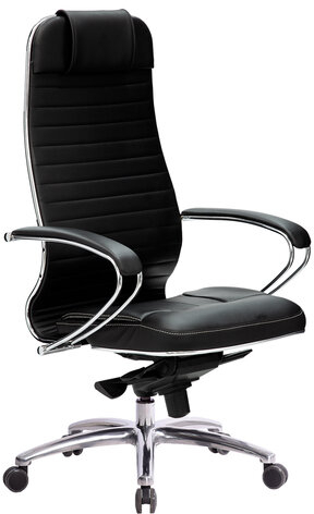 Кресло офисное МЕТТА "SAMURAI" KL-1.04, рецик. кожа, черное