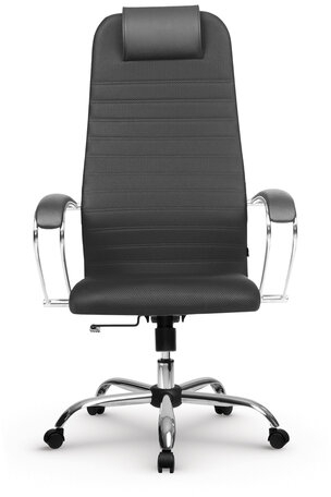 Кресло офисное МЕТТА "SU-B-10" хром, ткань-сетка, сиденье и спинка мягкие, черное