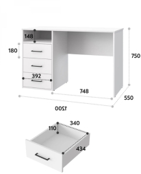 Стол Оскар ОС-21 белый структурный