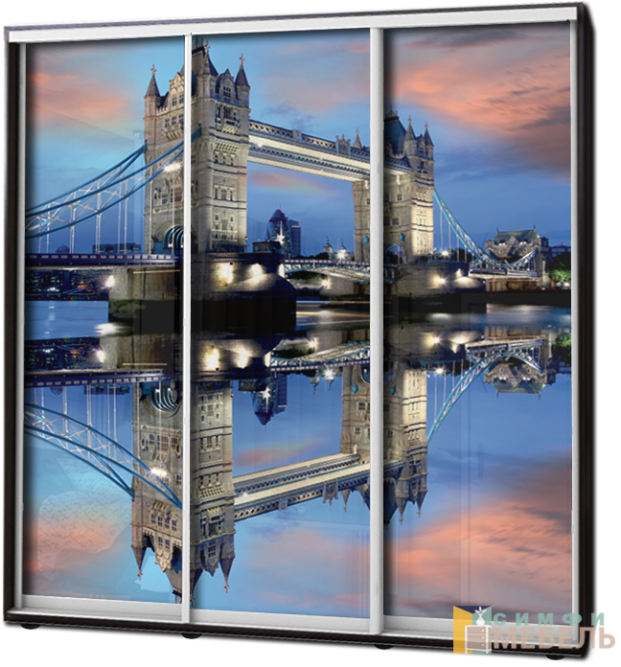 Шкаф купе 3х дв Фотопечать № 39