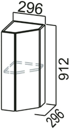 Шкаф навесной Ш300тз (торцевой закрытый) Бостон