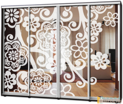 Шкаф купе 4х дв Пескоструй № 20