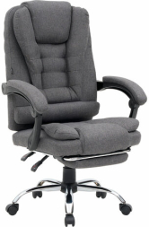 Кресло офисное CROMEX "Chill MS-005", с функцией вибромассажа, подножка, ткань, серое, 532959