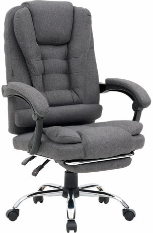 Кресло офисное CROMEX "Chill MS-005", с функцией вибромассажа, подножка, ткань, серое, 532959