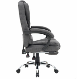 Кресло офисное CROMEX "Chill MS-005", с функцией вибромассажа, подножка, ткань, серое, 532959